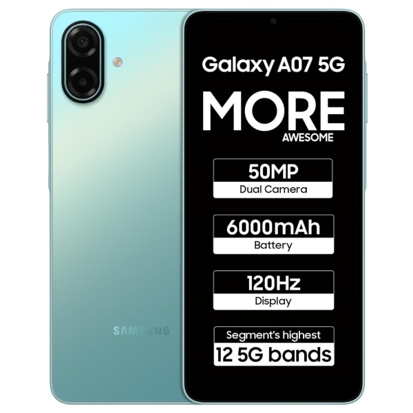 Samsung Galaxy A07 5G Smartphone (hellgrün, 4GB RAM, 128GB) werkseitig entsperrt
