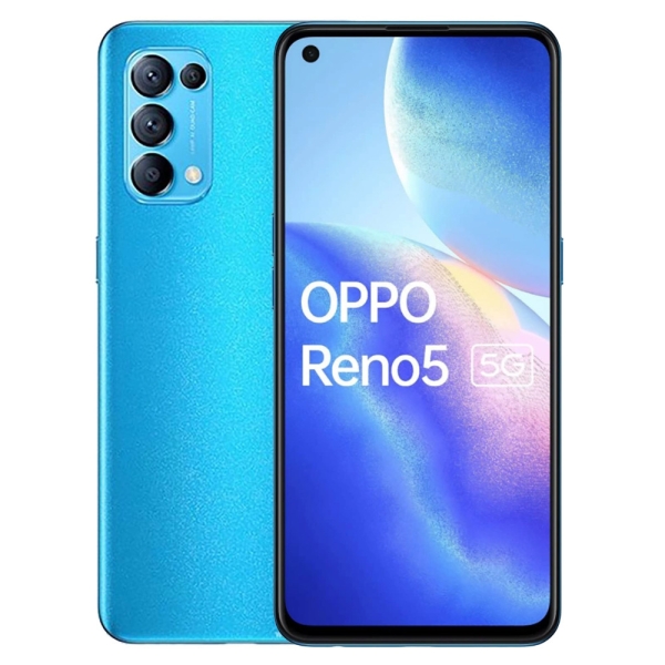Oppo Reno5 5G 128GB blau makelloser Zustand entsperrt Android Smartphone
