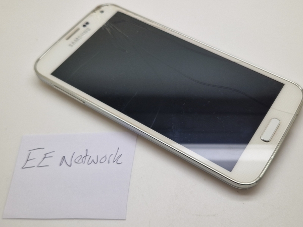 Funktionierendes (EE Netzwerk) Retro weiß Samsung S5 SM-G901F Smartphone Display beschädigt