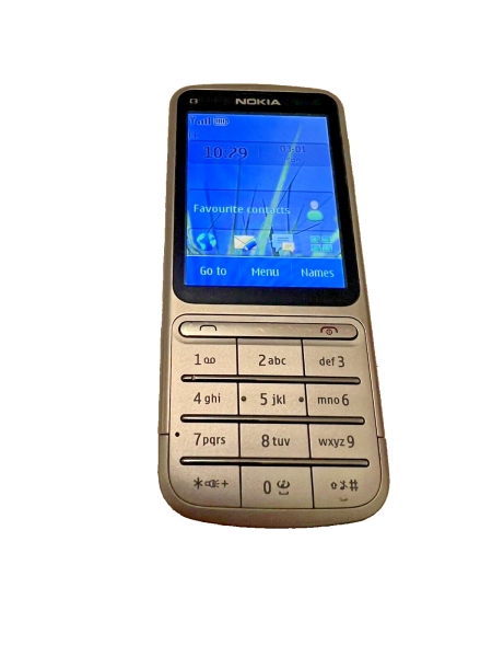 NOKIA C3-01 SILBER SMARTPHONE SIMLOCKFREI ORIGINAL HANDY & NETZSTECKER, FUNKTIONSFÄHIG