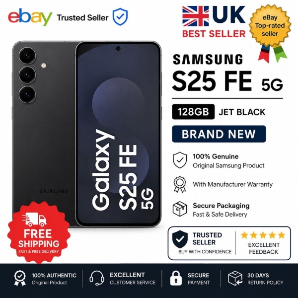 Samsung Galaxy S25 FE 5G 128GB AI Smartphone Entsperrt Brandneu Versiegelt
