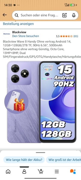 Smartphone Blackview Wave 8 128 GB 4+8GB Gebraucht