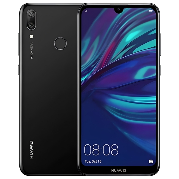 Huawei Y7 (2019) 32GB schwarz guter Zustand entsperrt Android Smartphone