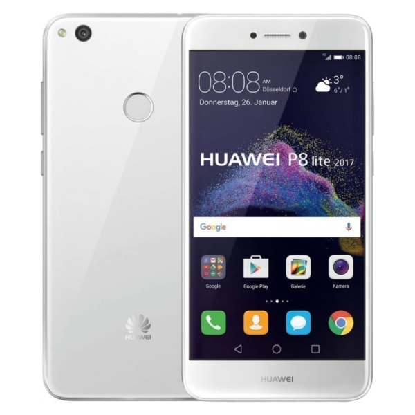 Huawei P8 Lite (2017) 16GB weiß makelloser Zustand entsperrt Android Smartphone