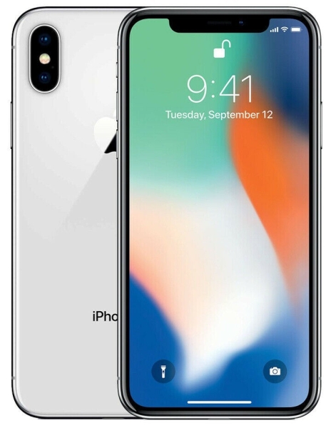 Apple iPhone X 64GB A1865 Silber Unlocked Boxed Komplett Grade A 1 Jahr Garantie