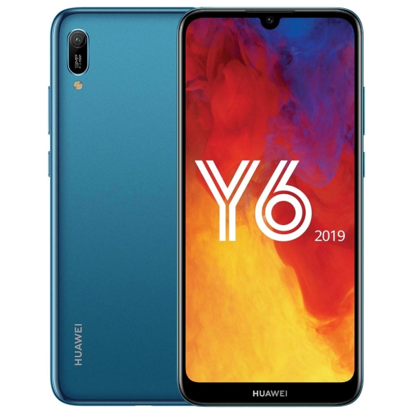 Huawei Y6 (2019) 32GB blau guter Zustand entsperrt Android Smartphone