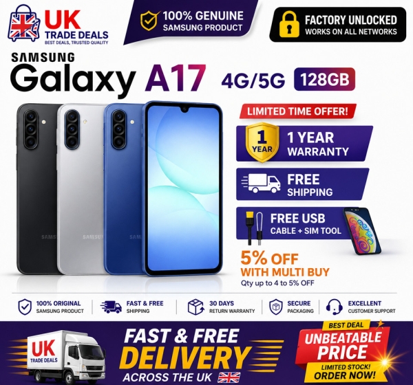 Samsung Galaxy A17 128GB – 256GB 4G /5G entsperrt Android Smartphone Modell 2025