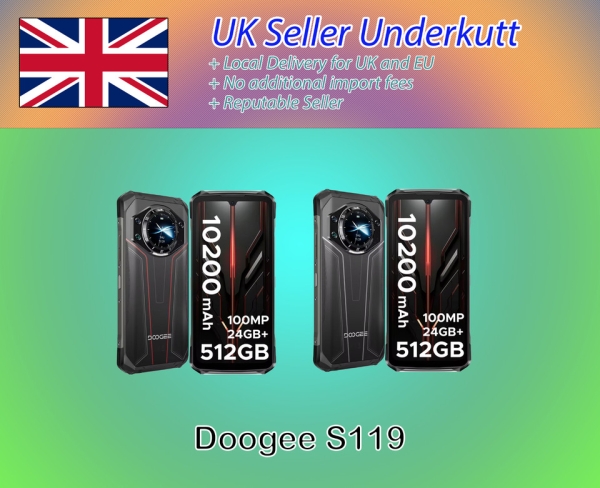 Doogee S119 robustes Telefon 6,72 Zoll 32 GB 512 GB 100 MP NFC 10200 mAh UK