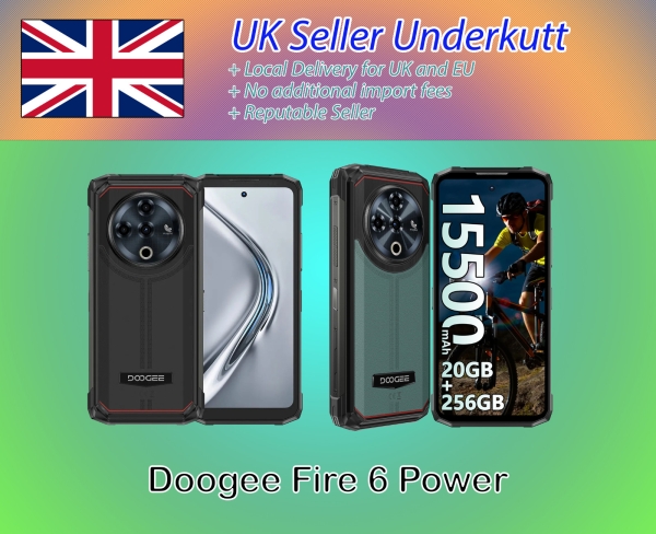 Doogee Fire 6 Power Rugged Smartphone 15500mAh entsperrt Handy 20GB+256GB