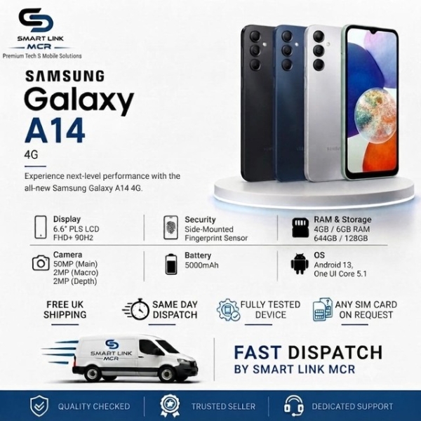 Samsung Galaxy A14 4G 64GB entsperrt Android Smartphone schwarz sehr guter Zustand