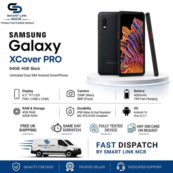 Samsung Galaxy XCover PRO 64GB 4GB schwarz entsperrt Dual SIM Android Smartphone