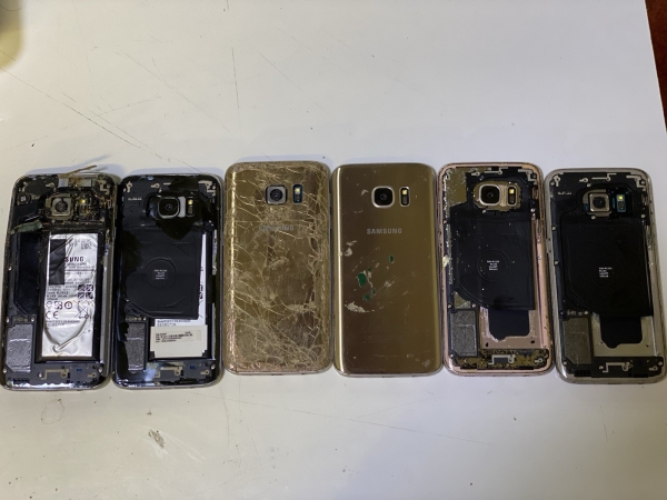 Restposten 6x Samsung Galaxy S7 Smartphone als Ersatzteilspender
