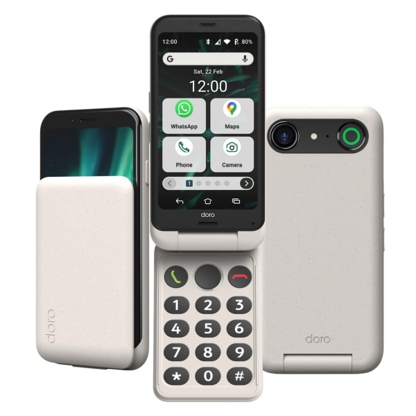 Doro Aurora A20 4G Senior Flip Smartphone 64GB Knochen entsperrt Android Handy
