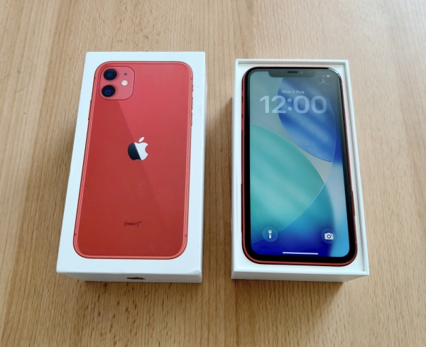 Apple iPhone 11 (PRODUCT)RED – 128GB (entsperrt) Smartphone – Originalverpackt – Sehr guter Zustand