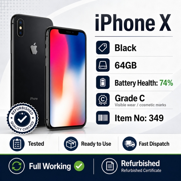 Apple iPhone XS 64GB grau ENTSPERRT Smartphone Klasse C, %74 Akku SCHNELL/KOSTENLOS UK.