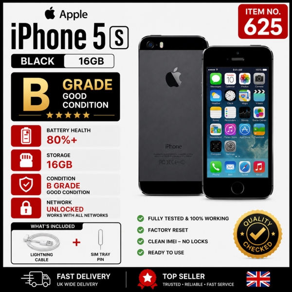Apple iPhone 5S spacegrau entsperrt 16GB IOS Smartphone SCHNELL/KOSTENLOS UK.