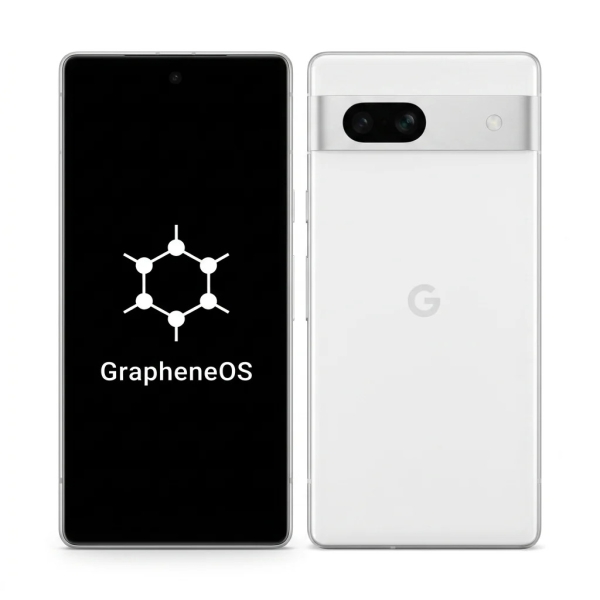 Google Pixel 7a 128GB Snow GrapheneOS entsperrt Smartphone – Hervorragend