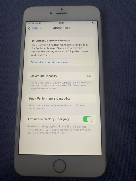 Apple iPhone 6s Plus 64GB Silber voll funktionsfähig 74% Batteriezustand