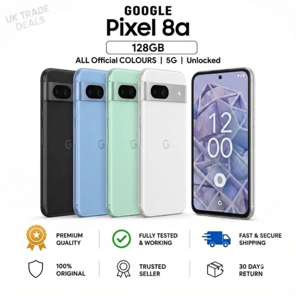 Google Pixel 8a 128GB 5G entsperrt Smartphone alle Farben makelloser Zustand A+++