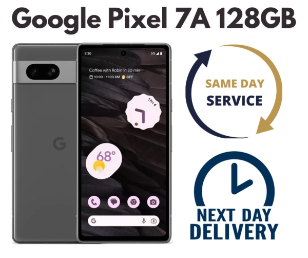 Google Pixel 7a 5G 128GB entsperrt Android schwarze Farbe Smartphone makellose Qualität