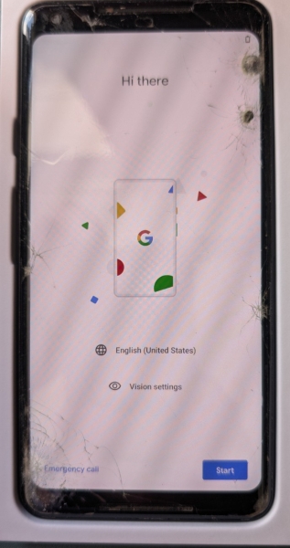Google Pixel 2 XL 128GB schwarz (entsperrt) Smartphone – gesprungenes Display, funktioniert aber