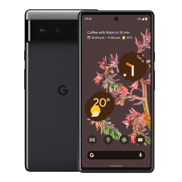 Google Pixel 6 128GB Stormy Black guter Zustand entsperrt Android Smartphone