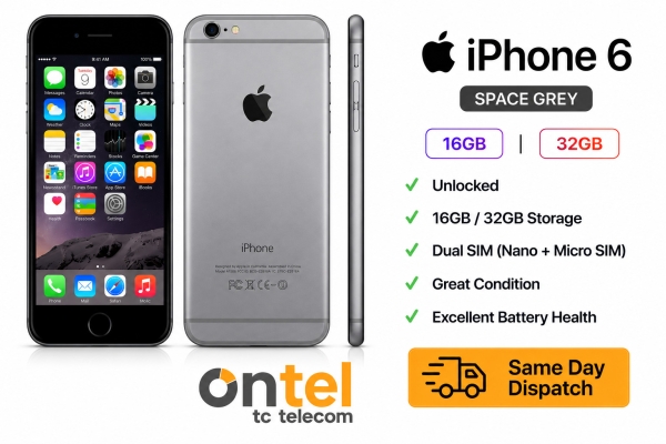 Apple iPhone 6 16GB 4G entsperrt Smartphone Farbe Grau – Grade A guter Zustand