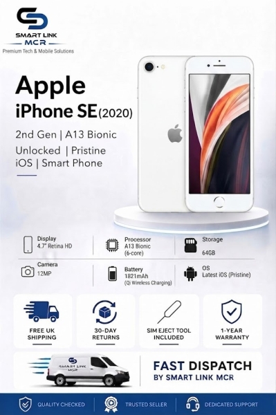 Apple iPhone SE 2020 4G 64GB Smartphone Entsperrt Sehr Guter Zustand iOS Weiß