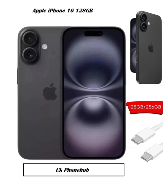 Apple iPhone 16 128GB 5G Top Zustand entsperrt Smartphone schwarz/weiß