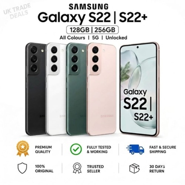 Samsung Galaxy S22 & S22 Plus 5G 128GB alle Farben Sim frei Andriod Smartphone A+