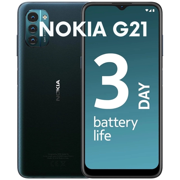 Nokia G21 64GB 4G entsperrt Smartphone Android makelloser Zustand nordic blue A++