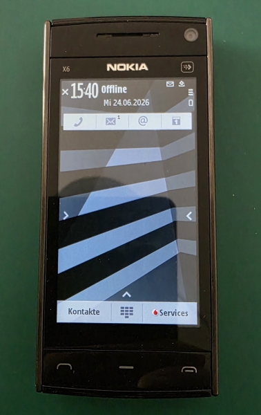 Nokia X6 Smartphone Schwarz Candy Bar 16 GB Speicher 5,0 MP Kamera
