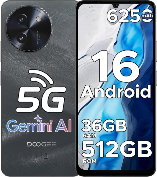 Doogee Note 59 Pro+ 5G 6,75″ Smartphone – 36GB, 512GB – T8200, Dual SIM frei, Face ID