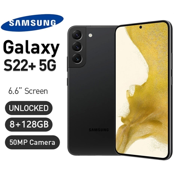 Neu Samsung Galaxy S22+ Plus 5G SM-S906U 8+128GB Ohne Vertrag Smartphone Schwarz