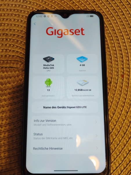 Smartphone-Gigaset GS5 Lite-Dual Sim-Android 13-4 GB RAM-64GB ROM-top in Schuss