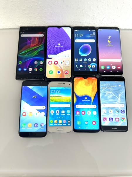 8x Smartphone Handy Konvolut Samsung HTC Huawei Razer Phone