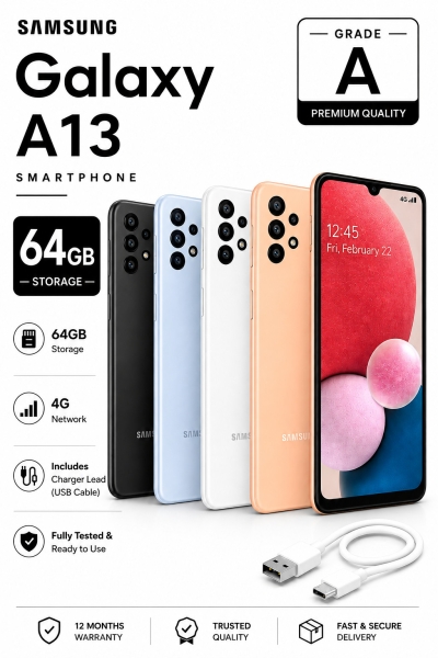 Samsung Galaxy A13 Smartphone Schwarz Blau 64GB Dual Sim Android Entsperren Grade A++