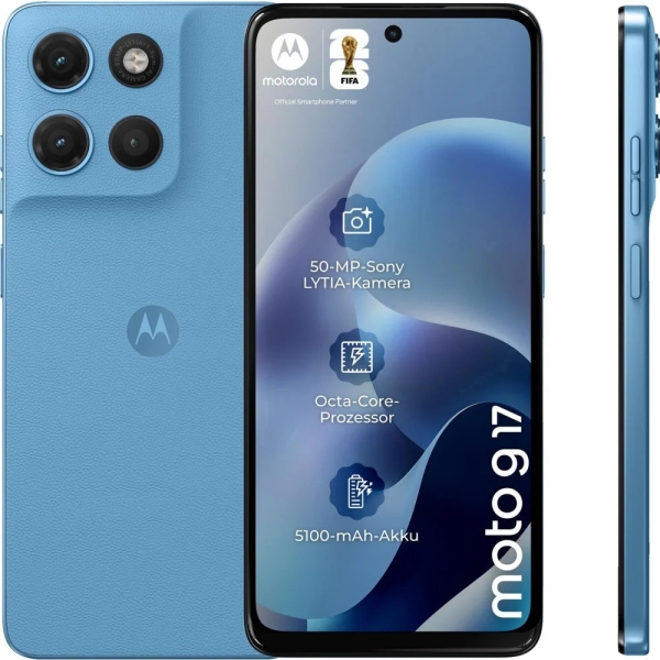Motorola moto G17 128 GB Alaskan Blue Dual SIM Smartphone Handy Mobiltelefon