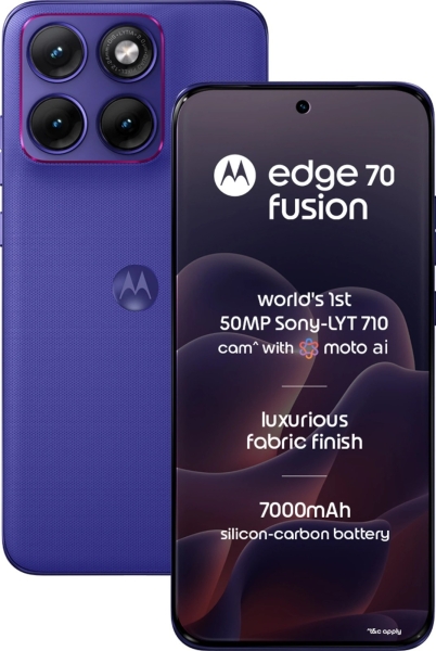 MOTOROLA Edge 70 Fusion (blau, 8+128GB) Snapdragon® 7s Gen 4 Smartphone.