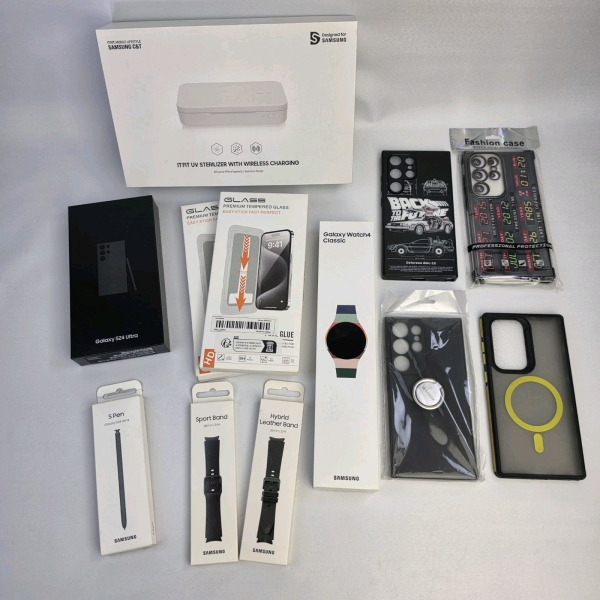 Samsung Galaxy S24 Ultra 256GB Titanium Black Smartphone WIE NEU OVP + Watch 4