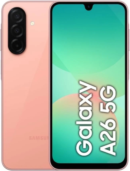 Samsung Galaxy A26 5G 128GB entsperrt Android Smartphone peach pink brandneu