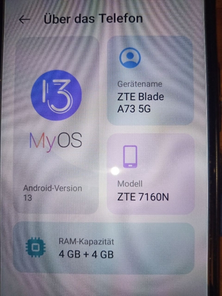 Smartphone ZTE Blade A73 5 G 7160N
