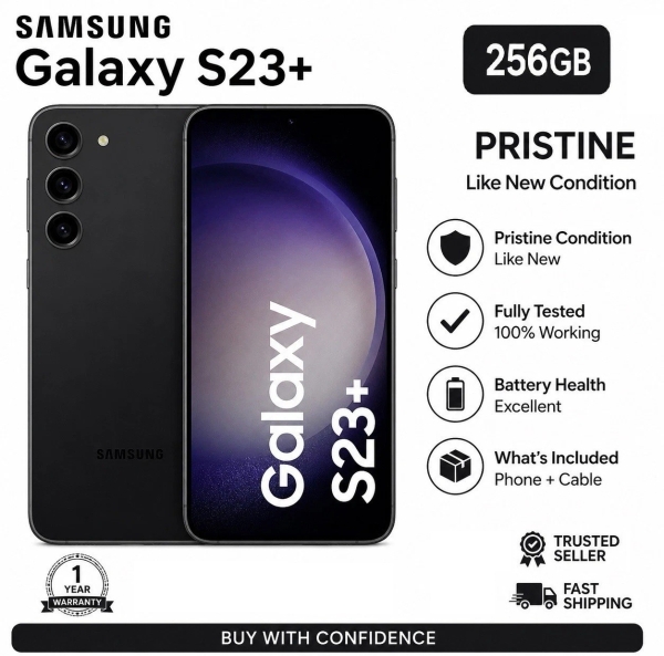 Samsung Galaxy S23+ Plus 5G 256GB entsperrt Android Smartphone – schwarz