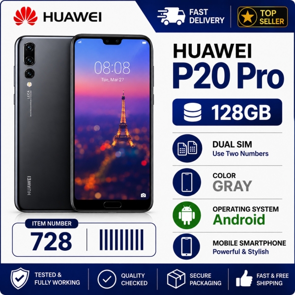 Huawei P20 Pro 128GB Dual Sim frei grau Android Handy Smartphone schnell/gratis 728.