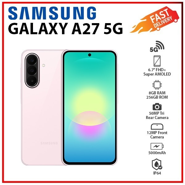 Samsung Galaxy A27 5G LIGHT PINK 8GB+256GB Dual SIM Unlocked Android Smartphone