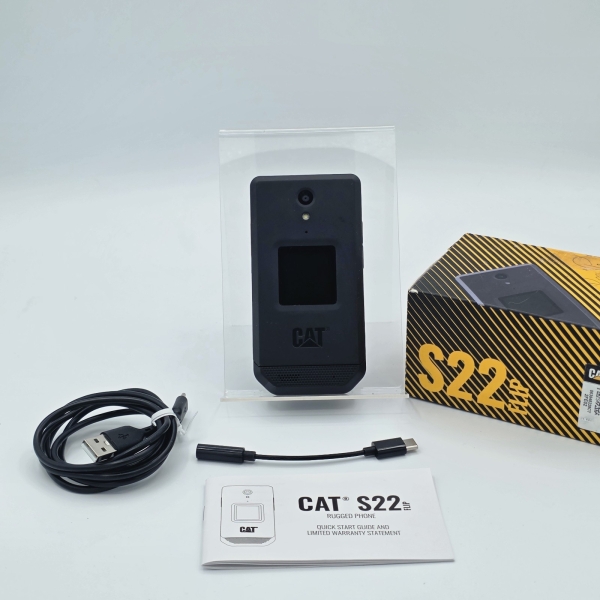 CAT S22 Flip 16GB Black Unlocked Rugged Android Smartphone (Like New)
