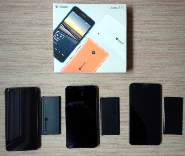 XXL Smartphone SET 3x Microsoft Nokia Lumia 640 Black / Schwarz (Ohne Simlock)