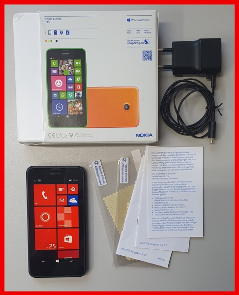 Nokia  Lumia 635 – 8GB – Schwarz (Ohne Simlock) Smartphone RM-974