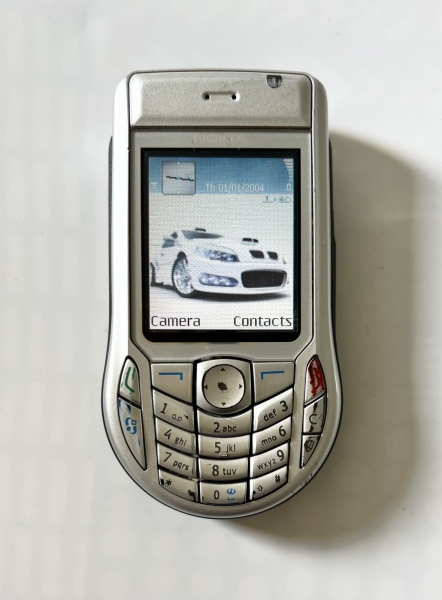 Nokia 6630 Vintage Handy Silber (2004) (Orange Netz) Guter Zustand