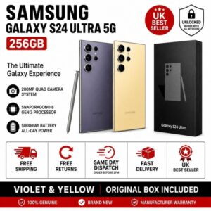 Samsung Galaxy S24 Ultra 5G 256GB entsperrt Smartphone – makellos mit Originalkarton